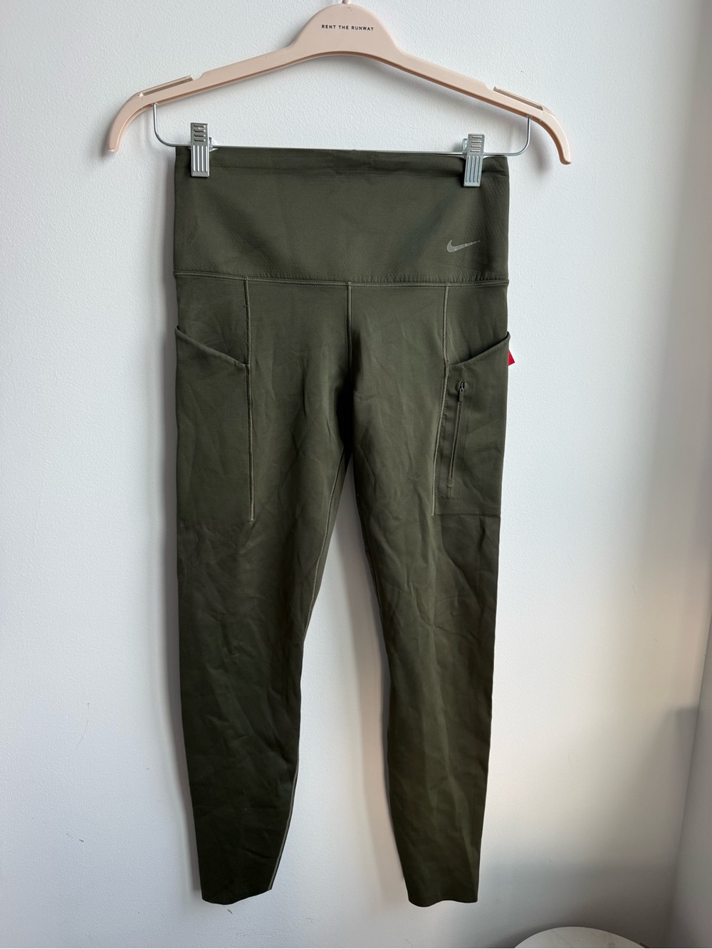 Nike Dri-Fit Olive Green High-Waist Performance Leggings size M